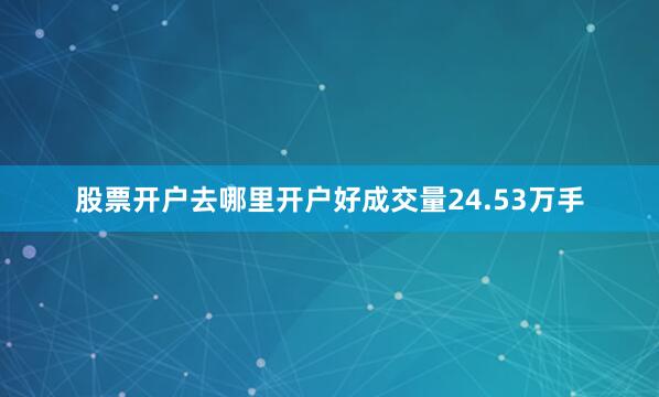 股票开户去哪里开户好成交量24.53万手