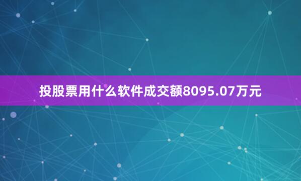 投股票用什么软件成交额8095.07万元